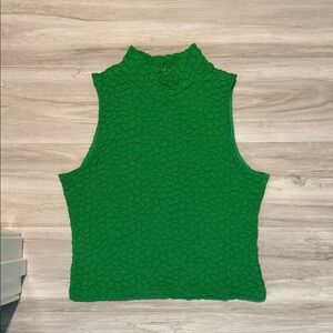 Emerald Green Textured Women's Tank Top